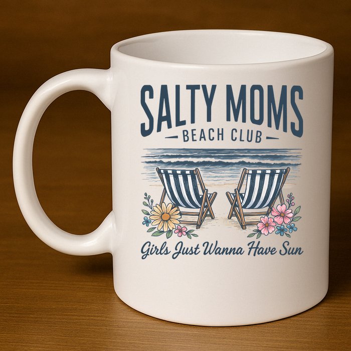 Salty Beach Club Girl Just Wanna Have Sun Matching Team 11oz C Handle Ceramic Mug