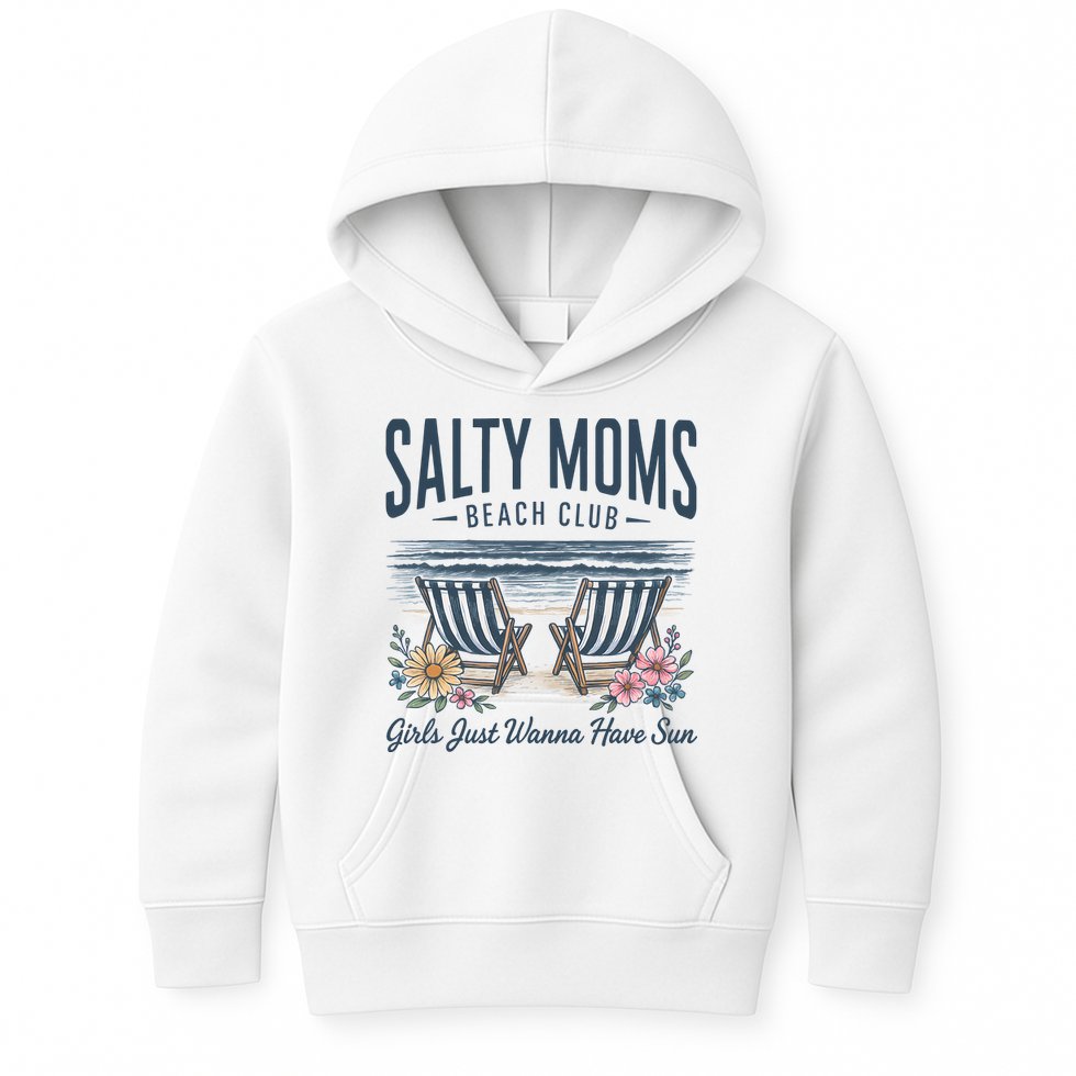 Salty Beach Club Girl Just Wanna Have Sun Matching Team Kids Hoodie