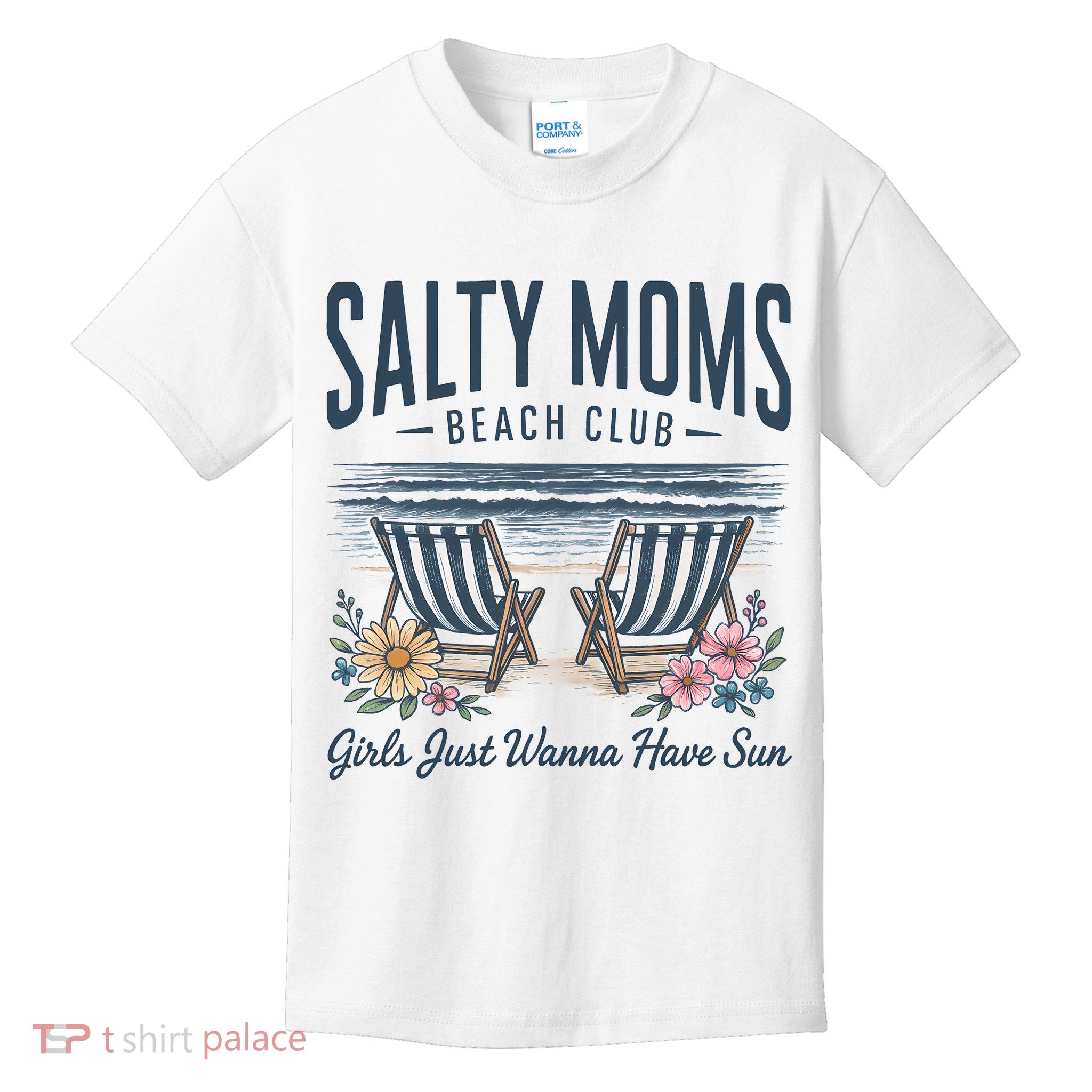Salty Beach Club Girl Just Wanna Have Sun Matching Team Kids T-Shirt