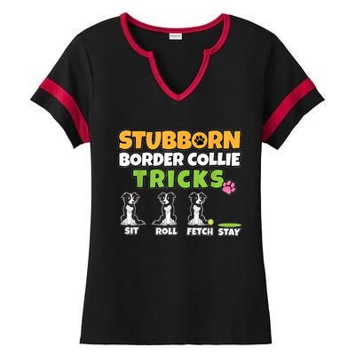 Stubborn Border Collie Tricks I Dog Lover I Border Collie Ladies Halftime Notch Neck Tee