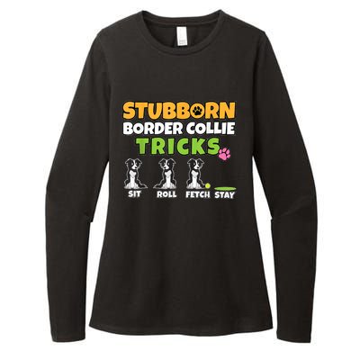 Stubborn Border Collie Tricks I Dog Lover I Border Collie Womens CVC Long Sleeve Shirt