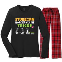 Stubborn Border Collie Tricks I Dog Lover I Border Collie Women's Long Sleeve Flannel Pajama Set 