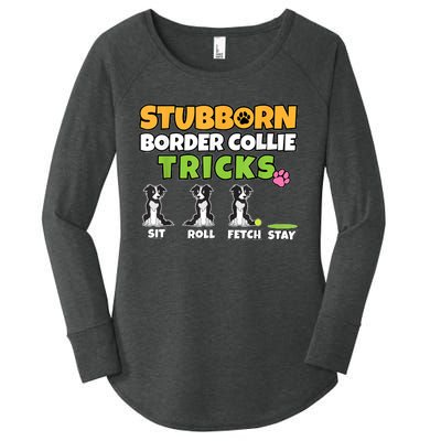 Stubborn Border Collie Tricks I Dog Lover I Border Collie Women's Perfect Tri Tunic Long Sleeve Shirt