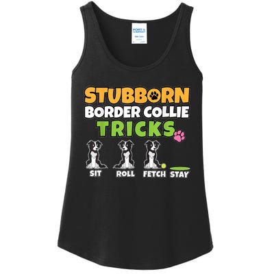 Stubborn Border Collie Tricks I Dog Lover I Border Collie Ladies Essential Tank