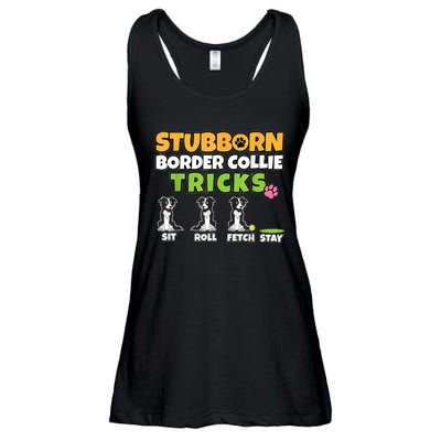 Stubborn Border Collie Tricks I Dog Lover I Border Collie Ladies Essential Flowy Tank