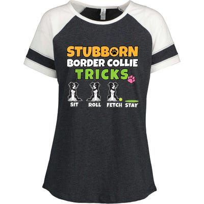 Stubborn Border Collie Tricks I Dog Lover I Border Collie Enza Ladies Jersey Colorblock Tee