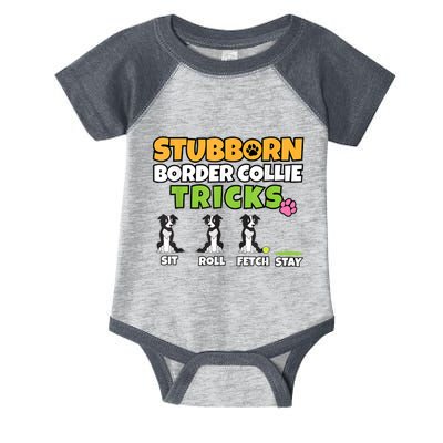 Stubborn Border Collie Tricks I Dog Lover I Border Collie Infant Baby Jersey Bodysuit