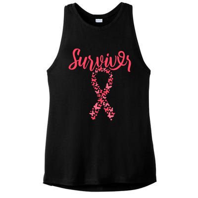 Support Breast Cancer Awarness Gift Ladies PosiCharge Tri-Blend Wicking Tank