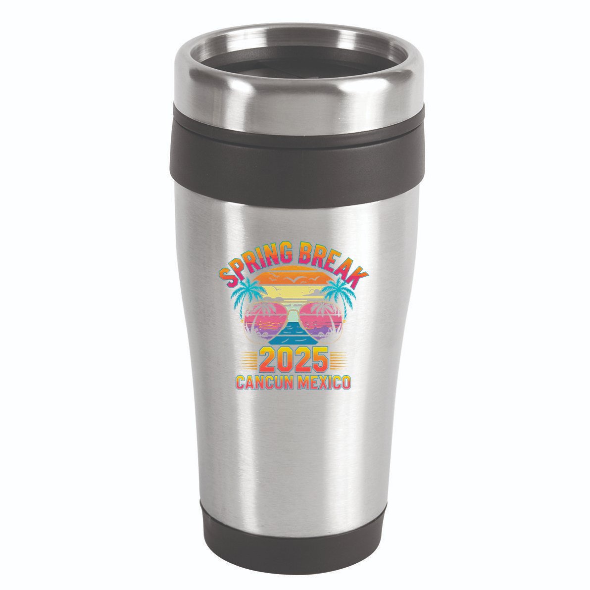 Spring Break Cancun Mexico 2025 Sunglasses Retro Beach Vacay .Png 16oz Travel Tumbler