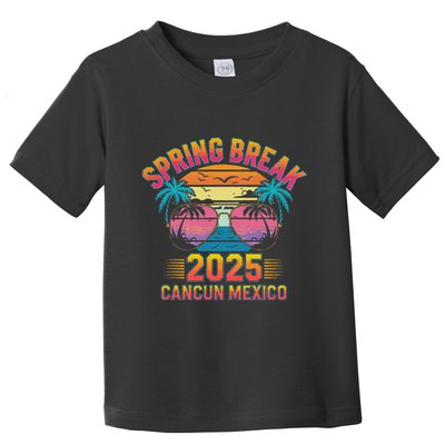 Spring Break Cancun Mexico 2025 Sunglasses Retro Beach Vacay .Png Toddler T-Shirt