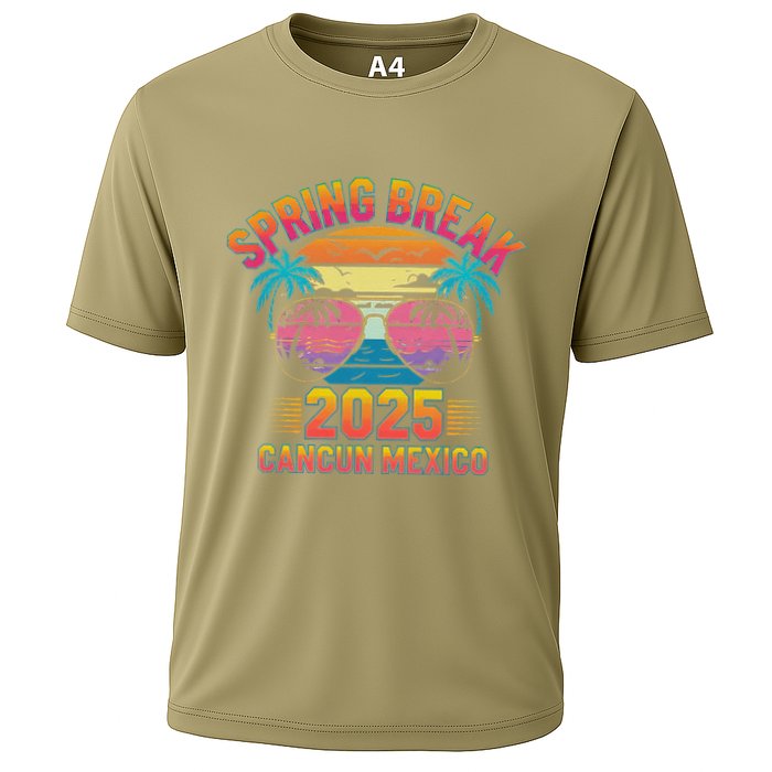 Spring Break Cancun Mexico 2025 Sunglasses Retro Beach Vacay .Png Cooling Performance Crew T-Shirt