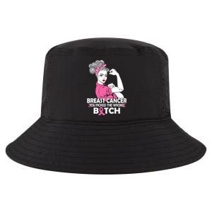 Support Breast Cancer You Picked The Wrong Bitch Pink Ribbon Funny Gift Cool Comfort Performance Bucket Hat