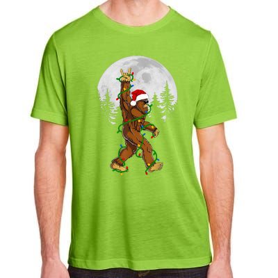 Santa Bigfoot Christmas Sasquatch Rock Roll Believe Pajamas  Adult ChromaSoft Performance T-Shirt