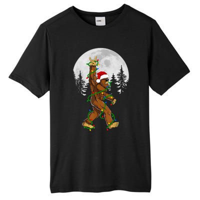 Santa Bigfoot Christmas Sasquatch Rock Roll Believe Pajamas  Tall Fusion ChromaSoft Performance T-Shirt