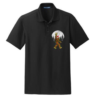 Santa Bigfoot Christmas Sasquatch Rock Roll Believe Pajamas  Dry Zone Grid Polo