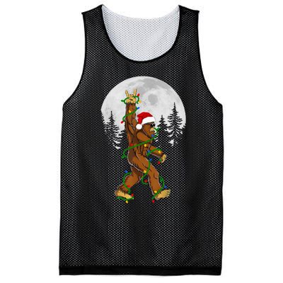 Santa Bigfoot Christmas Sasquatch Rock Roll Believe Pajamas  Mesh Reversible Basketball Jersey Tank