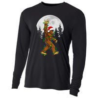 Santa Bigfoot Christmas Sasquatch Rock Roll Believe Pajamas  Cooling Performance Long Sleeve Crew