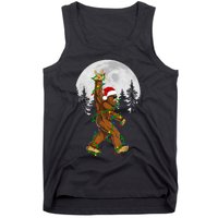 Santa Bigfoot Christmas Sasquatch Rock Roll Believe Pajamas  Tank Top