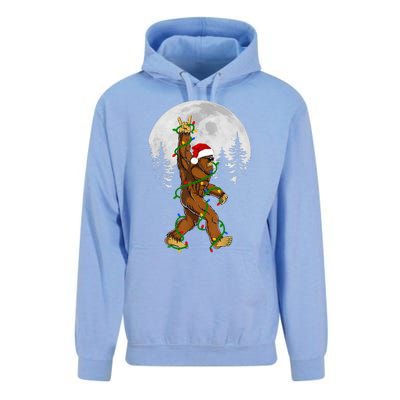 Santa Bigfoot Christmas Sasquatch Rock Roll Believe Pajamas  Unisex Surf Hoodie