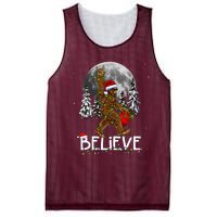 Santa Bigfoot Christmas Lights Funny Sasquatch Believe Xmas Mesh Reversible Basketball Jersey Tank