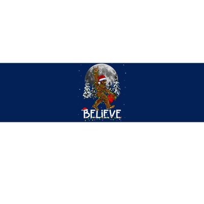 Santa Bigfoot Christmas Lights Funny Sasquatch Believe Xmas Bumper Sticker