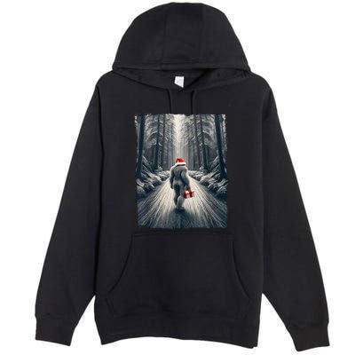 Santa Bigfoot Christmas Sasquatch Believe Premium Pullover Hoodie