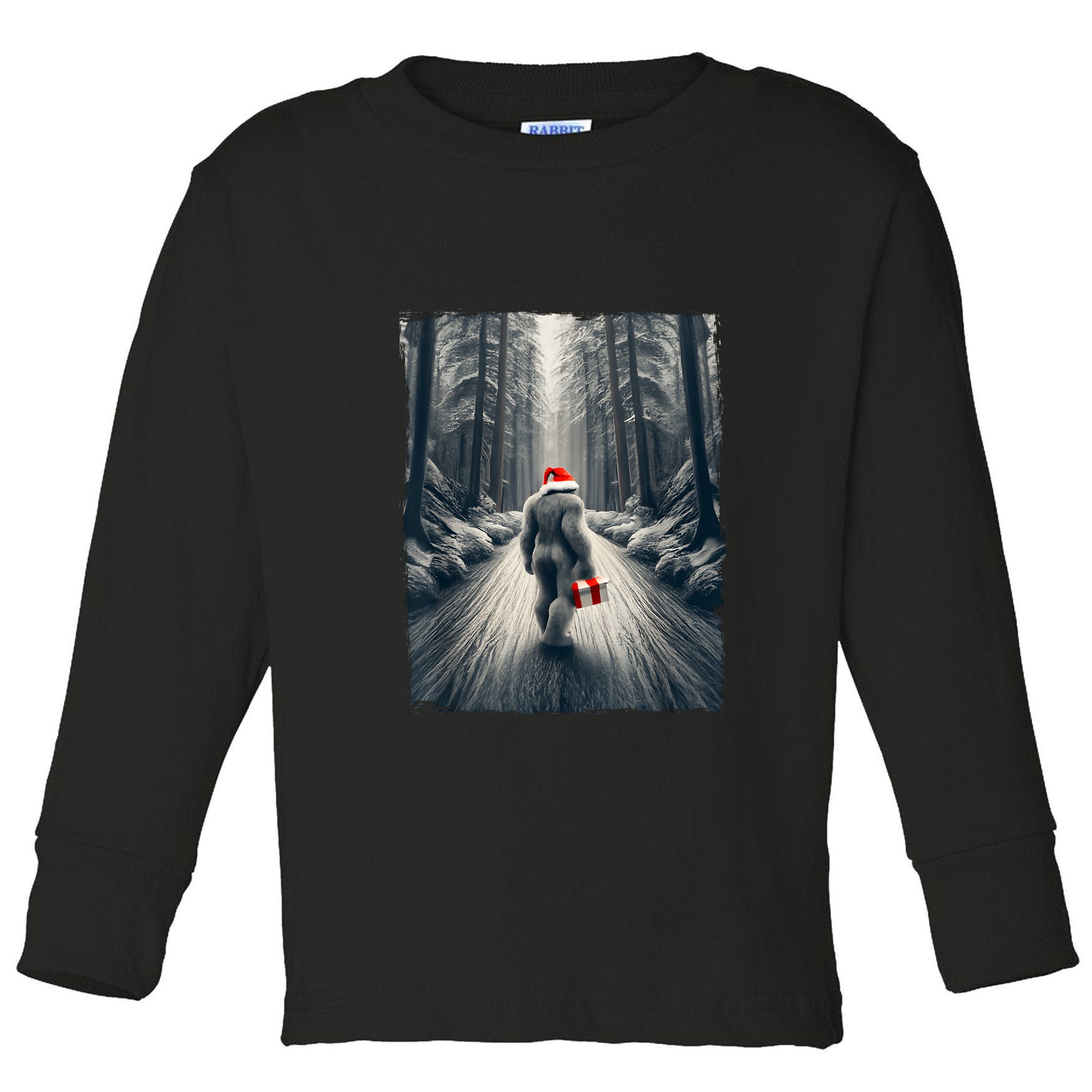 Santa Bigfoot Christmas Sasquatch Believe Toddler Long Sleeve Shirt