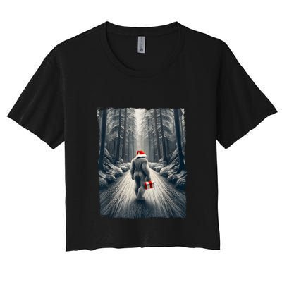 Santa Bigfoot Christmas Sasquatch Believe Crop Top