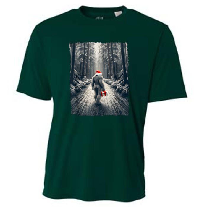 Santa Bigfoot Christmas Sasquatch Believe Cooling Performance Crew T-Shirt