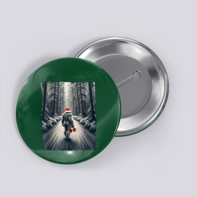 Santa Bigfoot Christmas Sasquatch Believe Button