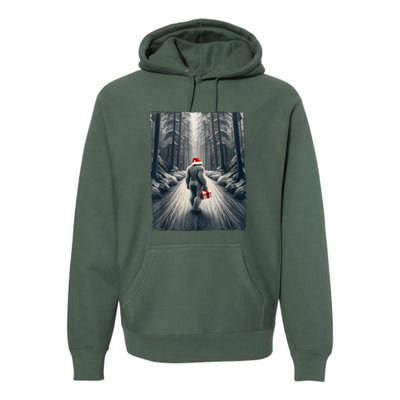 Santa Bigfoot Christmas Sasquatch Believe Premium Hoodie