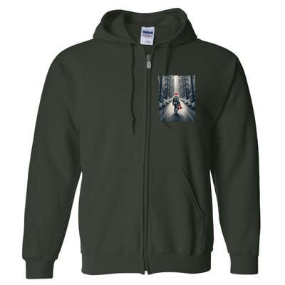 Santa Bigfoot Christmas Sasquatch Believe Full Zip Hoodie