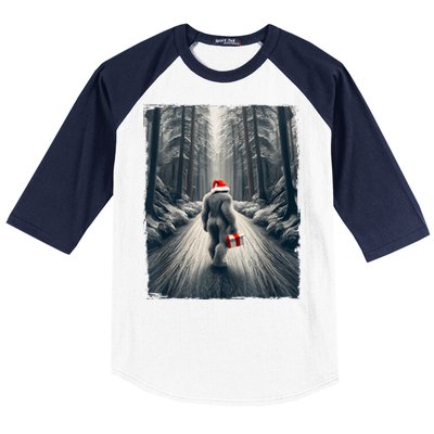 Santa Bigfoot Christmas Sasquatch Believe Baseball Sleeve Shirt