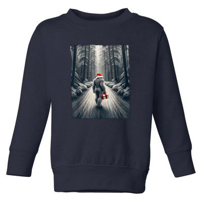 Santa Bigfoot Christmas Sasquatch Believe Toddler Sweatshirt