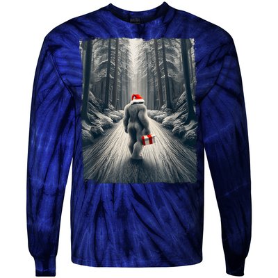 Santa Bigfoot Christmas Sasquatch Believe Tie-Dye Long Sleeve Shirt