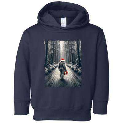 Santa Bigfoot Christmas Sasquatch Believe Toddler Hoodie