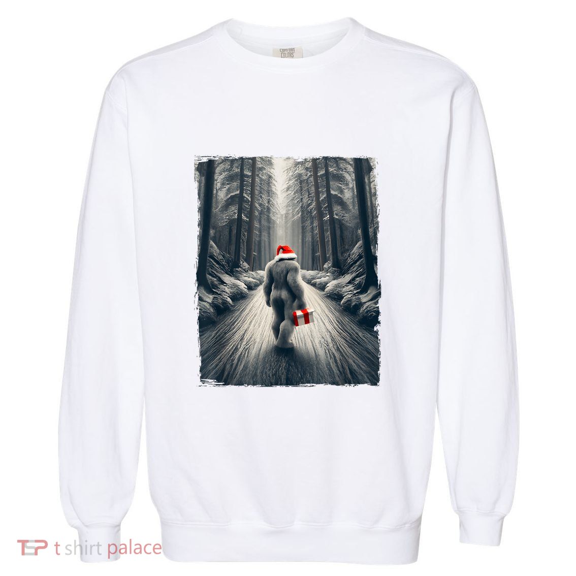 Santa Bigfoot Christmas Sasquatch Believe Garment-Dyed Sweatshirt