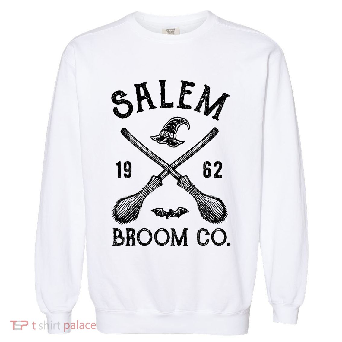 Salem Broom Company Grunge Halloween S Witch Gift Garment-Dyed Sweatshirt