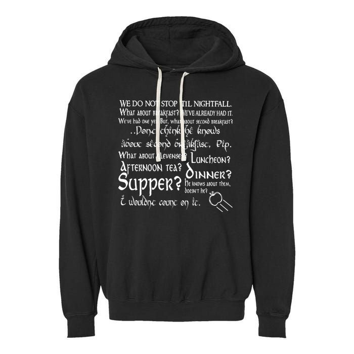 Second Breakfast Design On A Garment-Dyed Fleece Hoodie