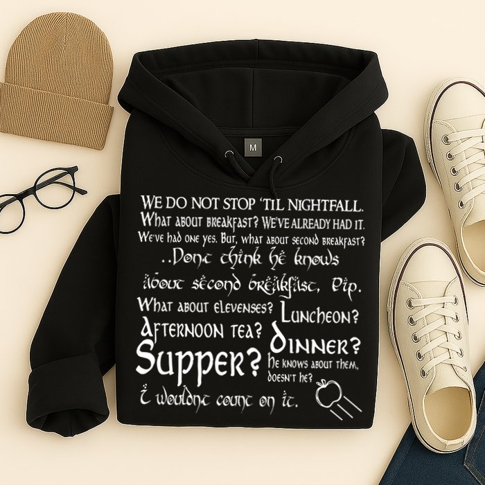 Second Breakfast Design On A Hoodie