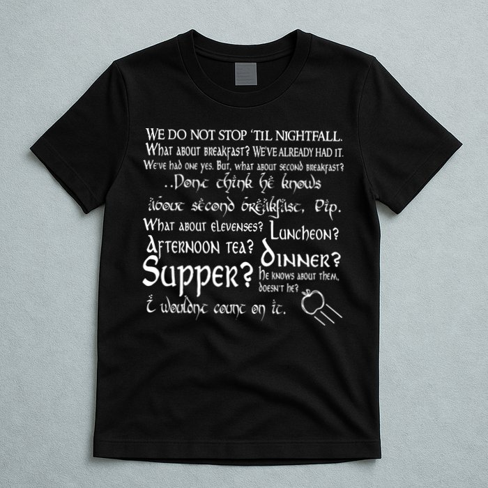 Second Breakfast Design On A T-Shirt