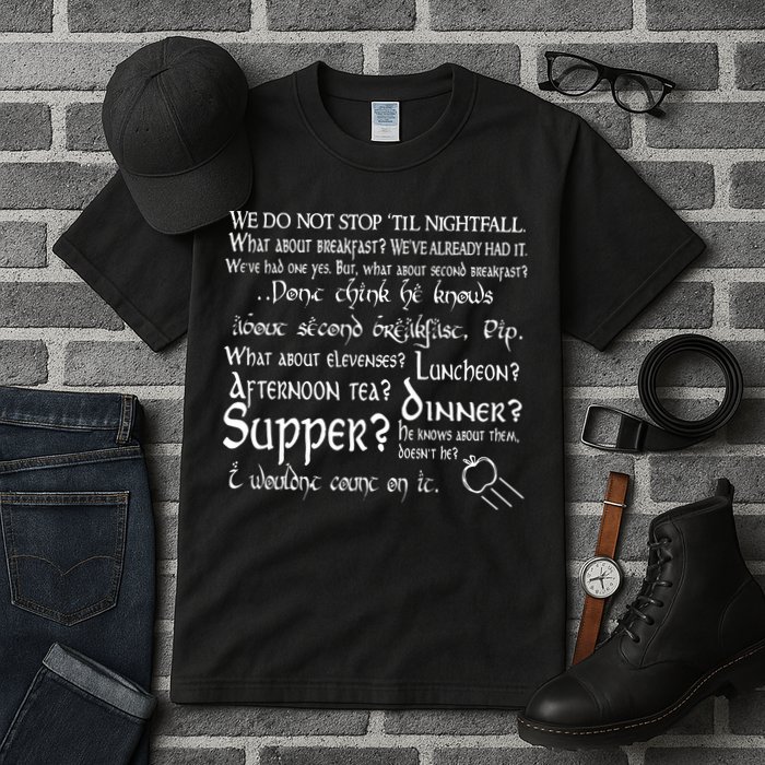 Second Breakfast Design On A Tall T-Shirt