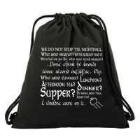 Second Breakfast Design On A Drawstring Bag