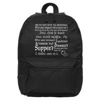 Second Breakfast Design On A 16 in Basic Backpack