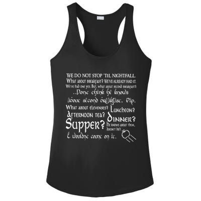 Second Breakfast Design On A Ladies PosiCharge Competitor Racerback Tank