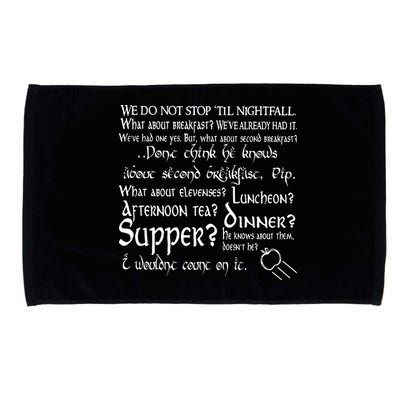 Second Breakfast Design On A Microfiber Hand Towel