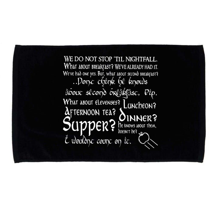 Second Breakfast Design On A Microfiber Hand Towel