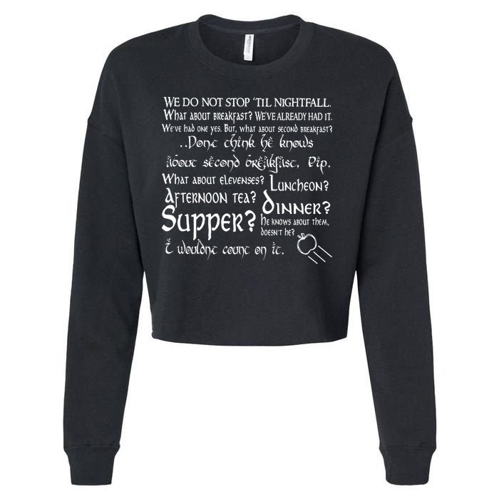 Second Breakfast Design On A Cropped Pullover Crew