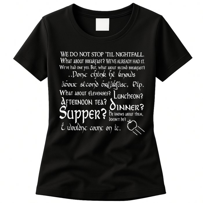 Second Breakfast Design On A Womens T-Shirt