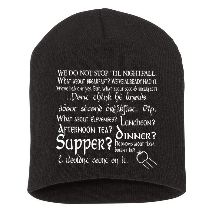 Second Breakfast Design On A Short Acrylic Beanie